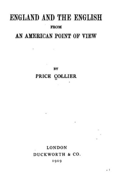 Cover for Price Collier · England and the English from an American Point of View (Paperback Book) (2016)