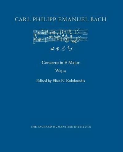 Cover for Carl Philipp Emanuel Bach · Concerto in E Major, Wq 14 (Paperback Bog) (2018)