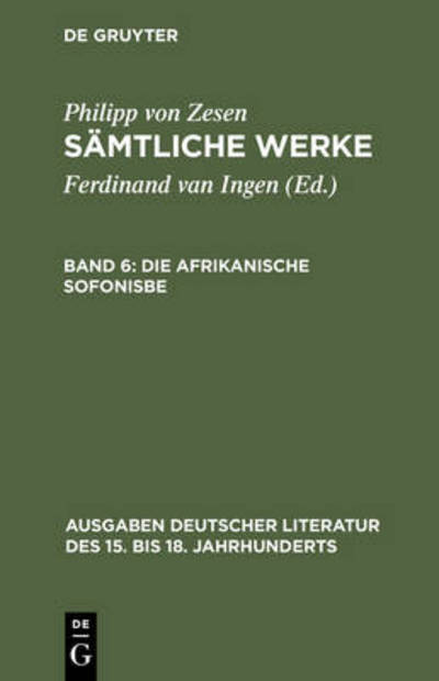 Cover for Philipp Von Zesen · Die afrikanische Sofonisbe (Bok) (1972)