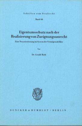 Cover for Roth · Eigentumsschutz nach der Realisier (Bok) (1986)