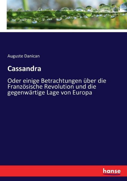 Cover for Danican · Cassandra (Buch) (2017)