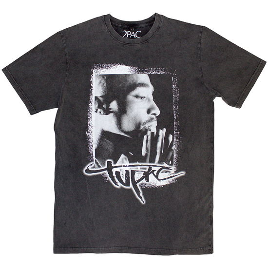 Tupac · Tupac Unisex Stone Wash T-Shirt: Spray Photo (T-shirt) [size M] (2024)