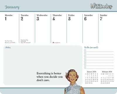 Wititudes 2024 Weekly Desk Pad Calendar - Wititudes - Marchandise - Andrews McMeel Publishing - 9781524884185 - 5 septembre 2023