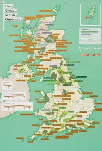 Cover for The Great British Outdoors - Collect and Scratch Map - Collect &amp; Scratch Maps (Landkarten) (2020)