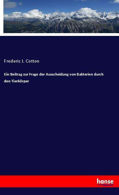 Cover for Cotton · Ein Beitrag zur Frage der Aussch (Book)