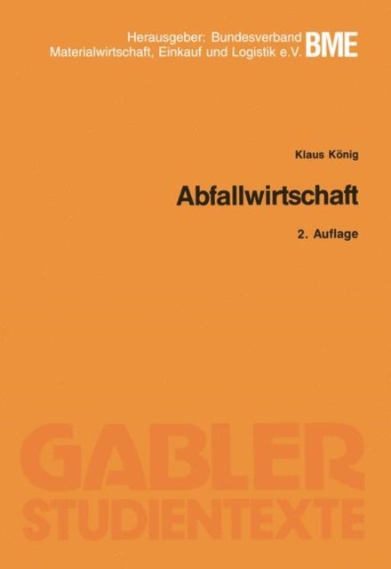 Cover for Klaus Konig · Abfallwirtschaft (Pocketbok) [2. Aufl. 1993 edition] (1993)