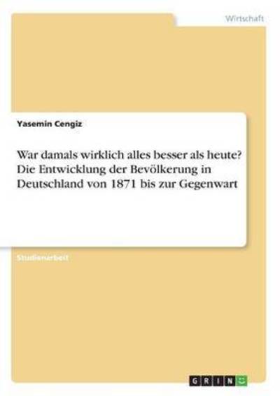 Cover for Cengiz · War damals wirklich alles besser (Book)