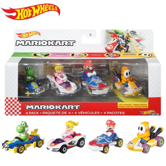 Hot Wheels Mario Kart Die Cast 4 Pack 1 - Hot Wheels - Merchandise - Hot Wheels - 0887961936186 - November 1, 2022