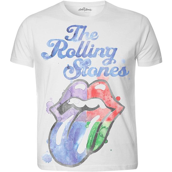 Cover for The Rolling Stones · The Rolling Stones Unisex Sublimation T-Shirt: Watercolour Tongue (T-shirt) [size XXL] [White, Sublimation - Unisex edition]