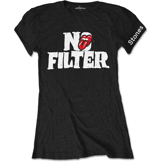 The Rolling Stones Ladies T-Shirt: No Filter Header Logo - The Rolling Stones - Merchandise -  - 5056170636186 - 