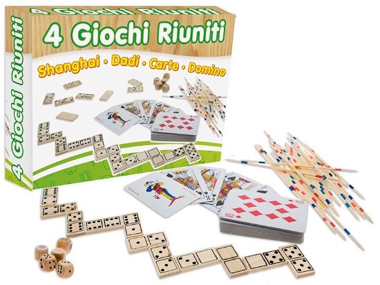 Cover for Teorema: Fatto Di Legno · Teorema: Fatto Di Legno - Set Di 4 Giochi Shangai Dadi Carte Domino C/cofanetto (Spielzeug)