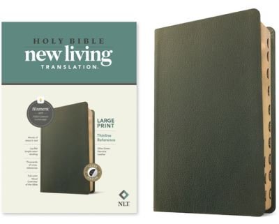 Cover for Tyndale · NLT Large Print Thinline Reference Bible, Filament Enabled Edition (Red Letter, Genuine Leather, Olive Green, Indexed) (Bog) (2023)