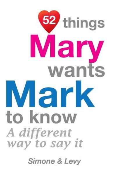 52 Things Mary Wants Mark To Know - Simone - Bücher - Createspace Independent Publishing Platf - 9781511988186 - 31. Oktober 2014
