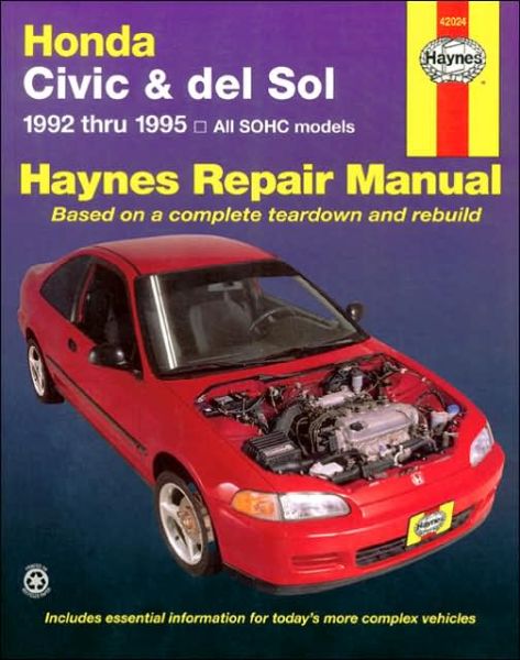 Cover for Mike Stubblefield · Honda Civic and Del Sol Automotive Repair Manual: 1992 to 1995 - Haynes Automotive Repair Manuals (Paperback Book) (2016)