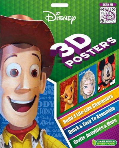 Disney: 3D Posters - Scan the QR code to see how to create your own wall art! - Walt Disney - Kirjat - Bonnier Books Ltd - 9781837714186 - lauantai 30. syyskuuta 2023