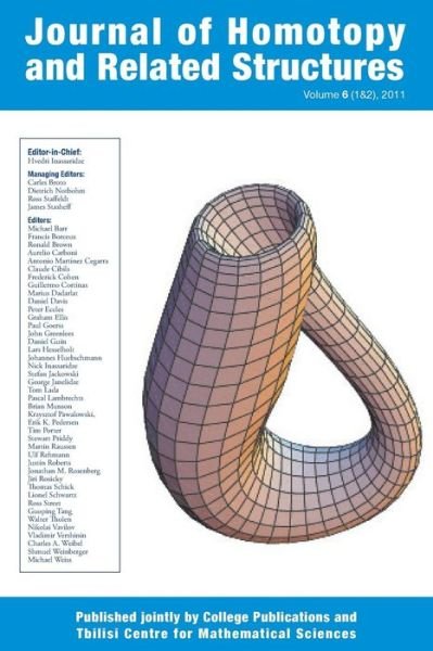 Journal of Homotopy and Related Structures 6 (1&2) - Hvedri Inassaridze - Bøker - College Publications - 9781848901186 - 31. juli 2013