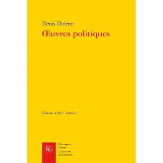 Cover for Denis Diderot · Oeuvres Politiques (Paperback Book) (2018)