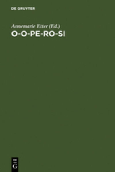 Cover for Annemarie Etter · O-o-pe-ro-si (Book) (1986)