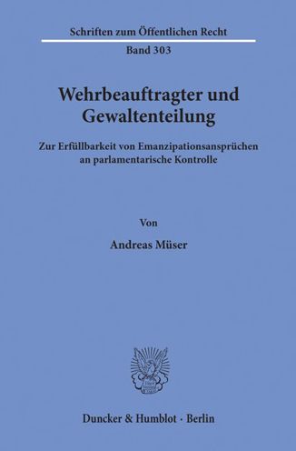 Cover for Müser · Wehrbeauftragter und Gewaltenteil (Book) (1976)