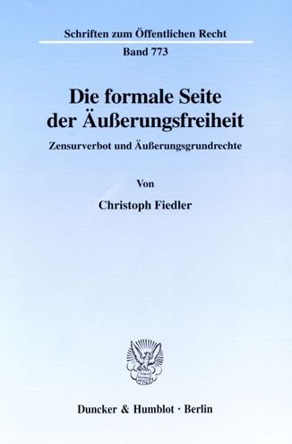 Cover for Fiedler · Die formale Seite der Äußerungs (Bog) (1999)