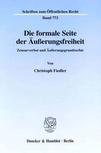 Cover for Fiedler · Die formale Seite der Äußerungs (Bok) (1999)