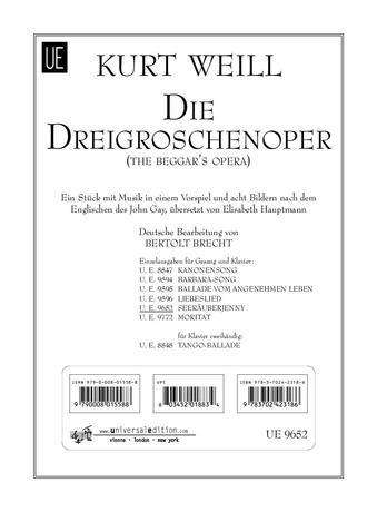 Cover for Weill · Seeräuber-Jenny, für Gesang und K (Book)