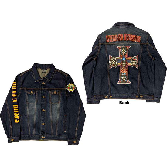 Cover for Guns N Roses · Guns N' Roses Unisex Denim Jacket: Appetite For Destruction (Back &amp; Sleeve Print) (CLOTHES)