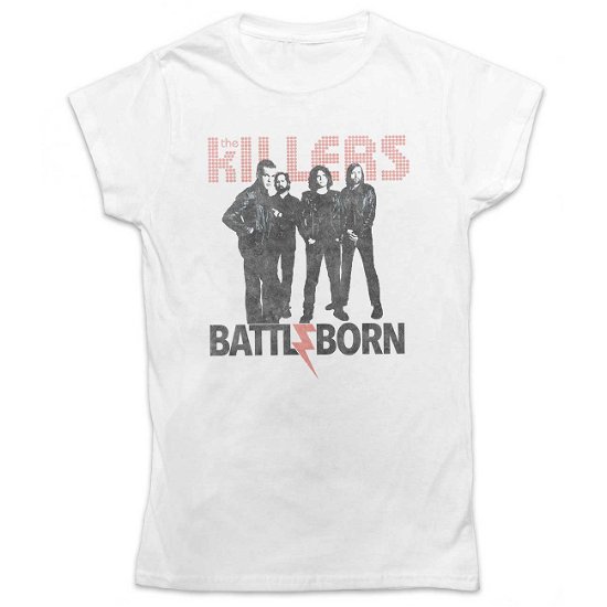 Cover for Killers - The · The Killers Ladies T-Shirt: Battle Born (T-shirt) [size S] [White - Ladies edition]