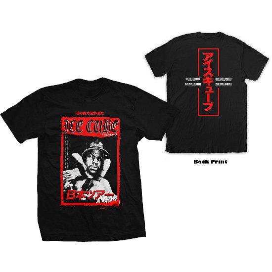 Cover for Ice Cube · Ice Cube Unisex T-Shirt: Kanji Peace Sign (Back Print) (T-shirt) [size XL] [Black - Unisex edition]