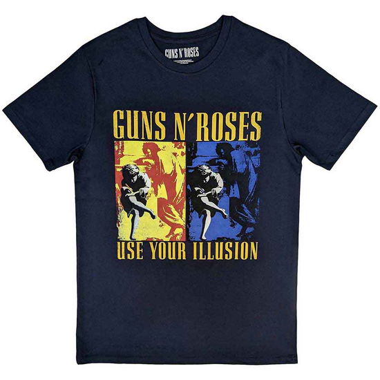 Cover for Guns N Roses · Guns N' Roses Unisex T-Shirt: Use Your Illusion Navy (T-shirt) [size XXL] [Blue - Unisex edition]