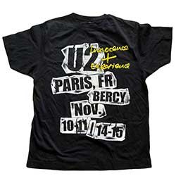 U2 Unisex T-Shirt: I+E Paris Event 2018 (Ex-Tour) - U2 - Koopwaar -  - 5056561002187 - 