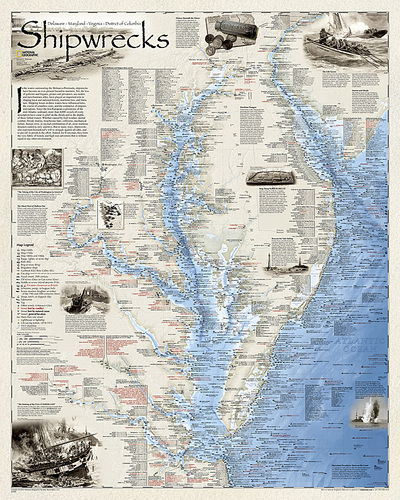 Cover for National Geographic Maps · Shipwrecks Of The Delmarva, Tubed (N/A) (2011)