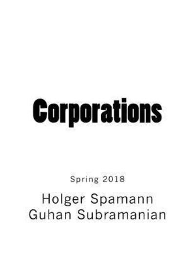 Cover for Guhan Subramanian · Corporations (Taschenbuch) (2017)
