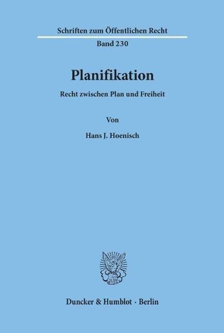 Cover for Hoenisch · Planifikation. Recht zwischen (Bog) (1974)