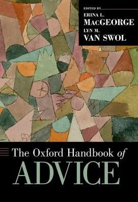 Cover for The Oxford Handbook of Advice - Oxford Handbooks (Innbunden bok) (2018)