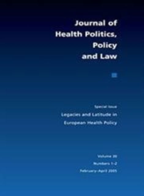 Cover for David Wilsford · Legacies and Latitude in European Health Policy (Paperback Book) (2005)