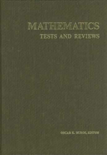 Cover for Buros Center · Mathematics Tests and Reviews (Tests in Print (Buros)) (Hardcover Book) (1975)