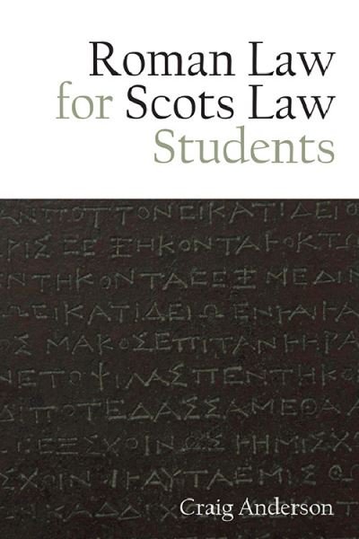 Cover for Craig Anderson · Roman Law for Scots Law Students (Hardcover Book) (2021)