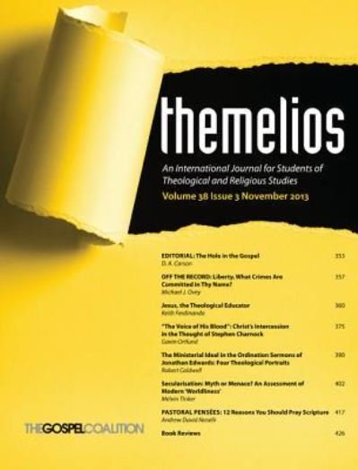 Cover for D A Carson · Themelios, Volume 38, Issue 3 - Themelios (Paperback Bog) (2014)