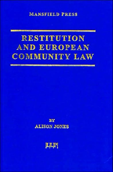 Cover for Alison Jones · Restitution and European Community Law (Paperback Book) (2000)