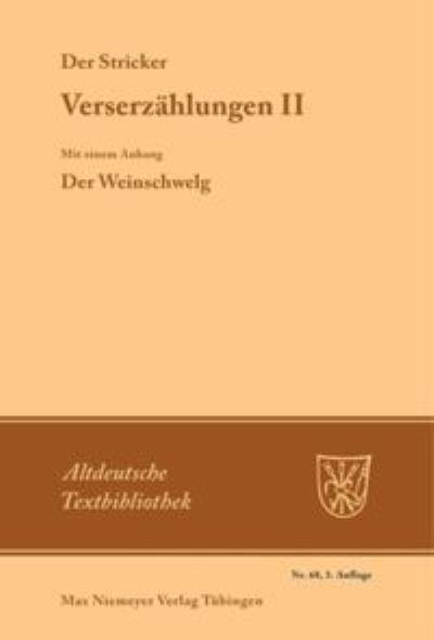 Cover for Stricker · Verserzählungen II (Book) (1984)