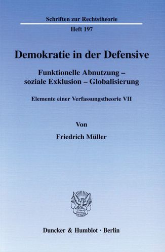 Cover for F. Müller · Demokratie in der Defensive (Book) (2001)