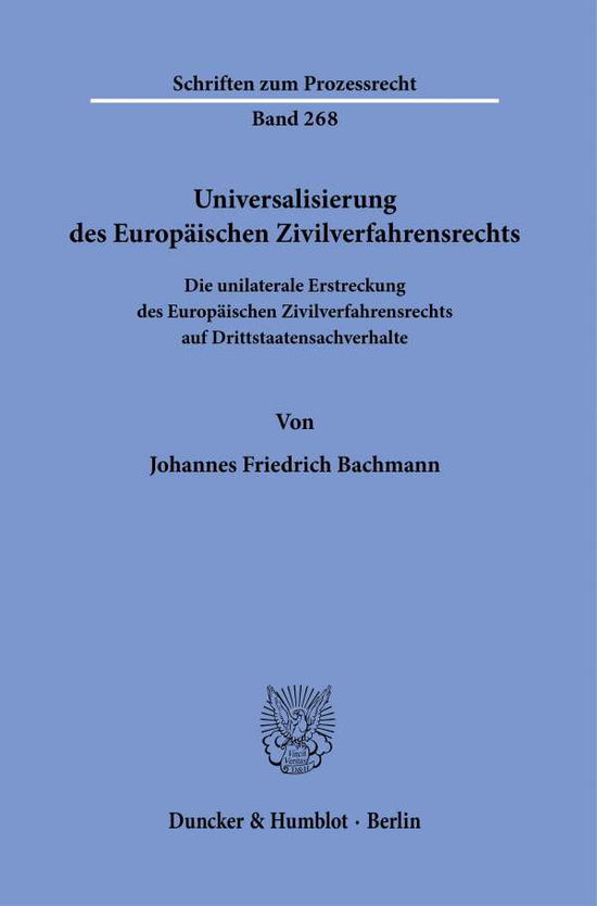 Cover for Bachmann · Universalisierung des Europäis (Book) (2020)