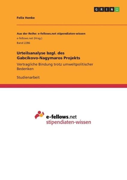 Cover for Henke · Urteilsanalyse bzgl. des Gabcikov (Book) (2017)