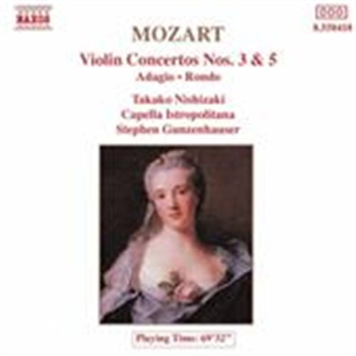 Mozart Violinkonzert 3 und 5 Nishizaki - Nishizaki / Gunzenhauser / Cib - Muziek - Naxos - 4891030504189 - 24 maart 1991