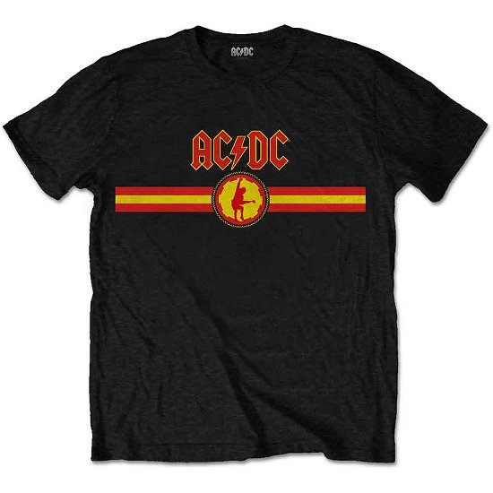 Cover for AC/DC · AC/DC Unisex T-Shirt: Logo &amp; Stripe (T-shirt) [size L] [Black - Unisex edition]