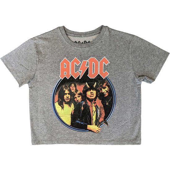 AC/DC Ladies Crop Top: Highway To Hell Circle - AC/DC - Marchandise -  - 5056561079189 - 