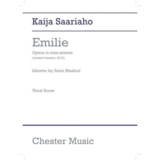 Cover for Kaija Saariaho · Emilie Opera in Nine Scenes (N/A) (2020)
