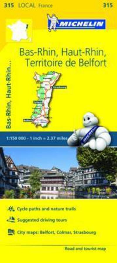 Cover for Michelin · Michelin local Map: France blad 315: Bas Rhin, Haut Rhin, Territoire de Belfort (Gebundenes Buch) (2020)