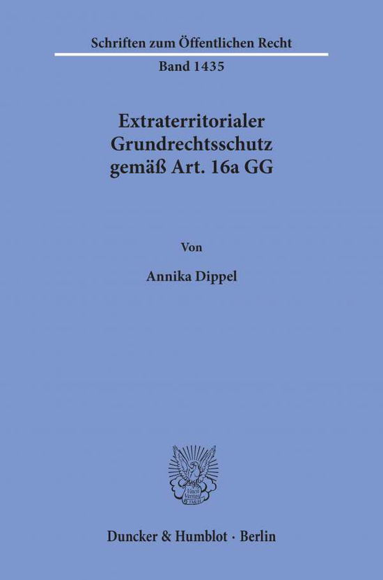 Cover for Dippel · Extraterritorialer Grundrechtssc (Book) (2020)